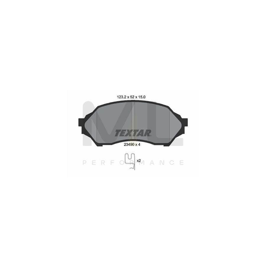 TEXTAR 2349002 Brake pad set for MAZDA 323 with acoustic wear warning