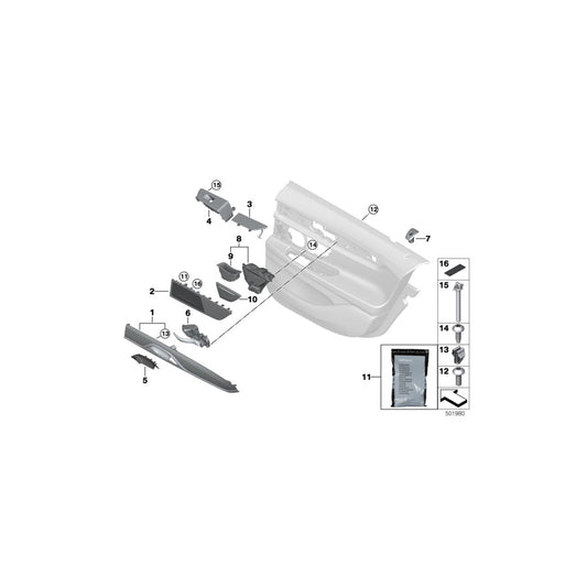 Genuine BMW 51427398886 G11 G12 Right Rear Door Ashtray (Inc. 750LdX, 745eX & 725d)