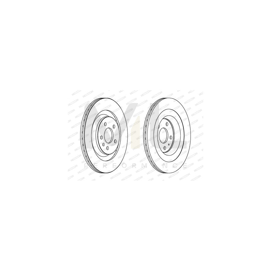 Ferodo Premier DDF1667C Brake Disc Vented, Coated, Without Bolts/Screws  - Pair