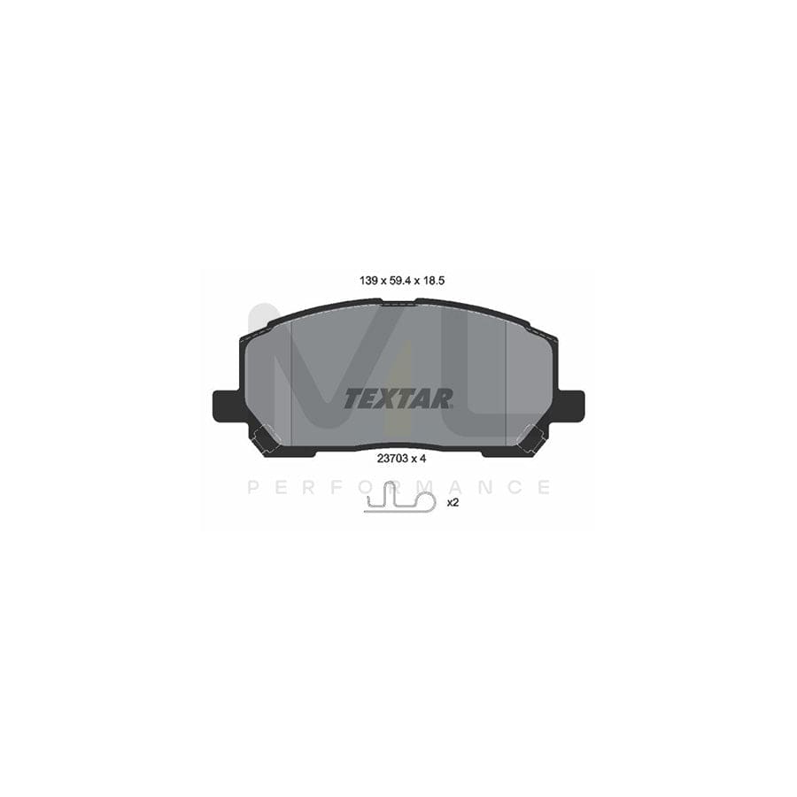 TEXTAR 2370301 Brake pad set incl. wear warning contact