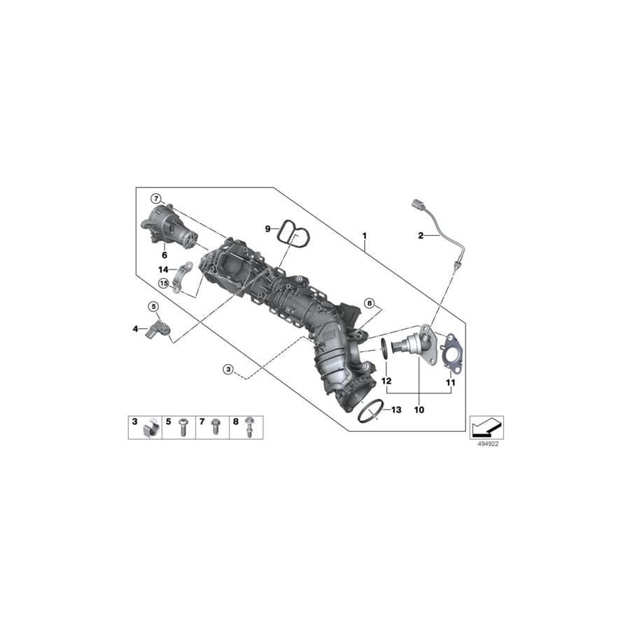 Genuine BMW 11618597074 F55 F44 Pipe RDE (Inc. X1 25dX, X1 20d & Cooper SD ALL4)
