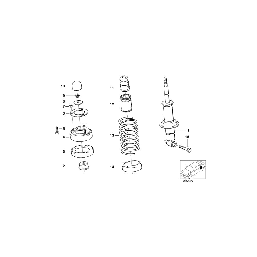 Genuine BMW 33532226673 E34 Coil Spring (Inc. 524td, 525i & 535i)