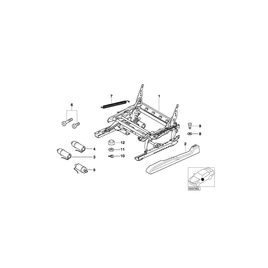 Genuine BMW 52107112670 E46 E63 Electrical Seat Mechanism, Right (Inc. 320Ci, 318Ci & 318td)