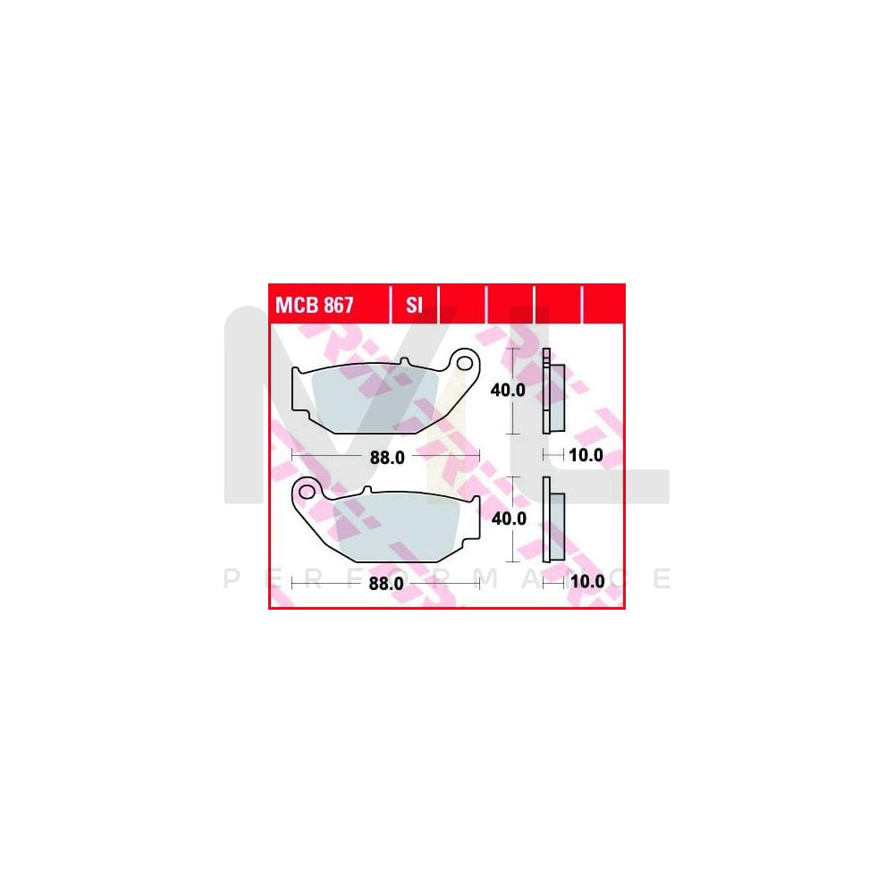 TRW Mcb867 Brake Pad Set Organic Allround