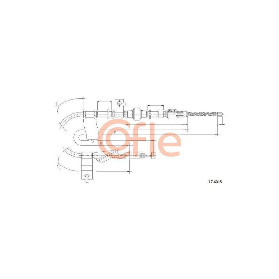 Cofle 92.17.4015 Hand Brake Cable for Honda CIVIC