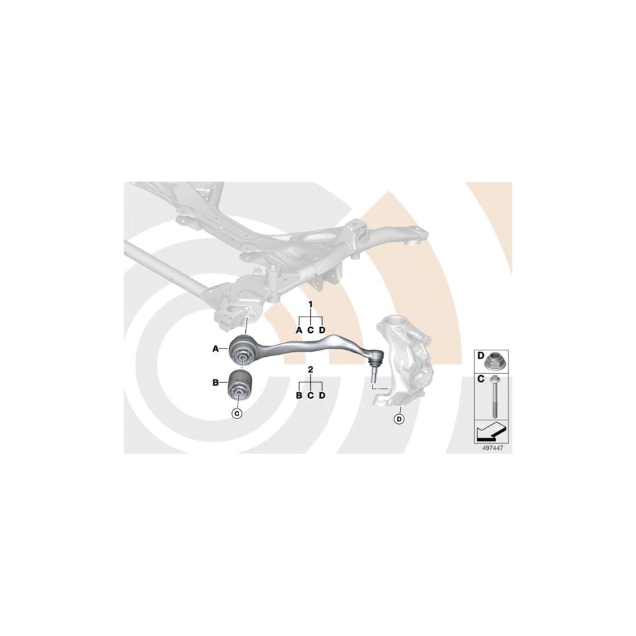 Genuine BMW 31102467055 F34 F31 F30 Repair Set For Radius Rod, Left VALUE LINE (Inc. M135i, 120d & 118i)