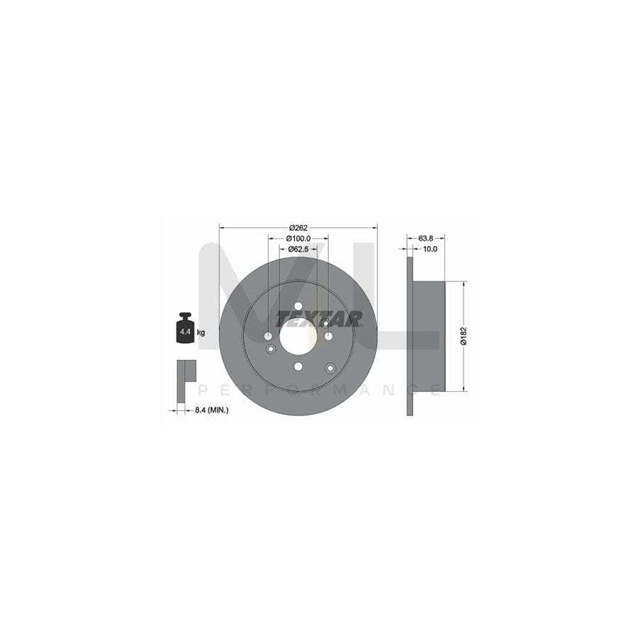 TEXTAR 92161300 Brake Disc Solid, without wheel hub, without wheel studs  - 1 piece