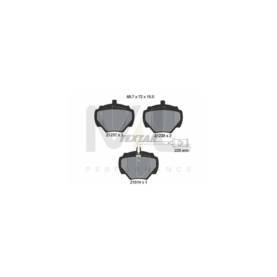 TEXTAR 2123701 Brake pad set with integrated wear warning contact