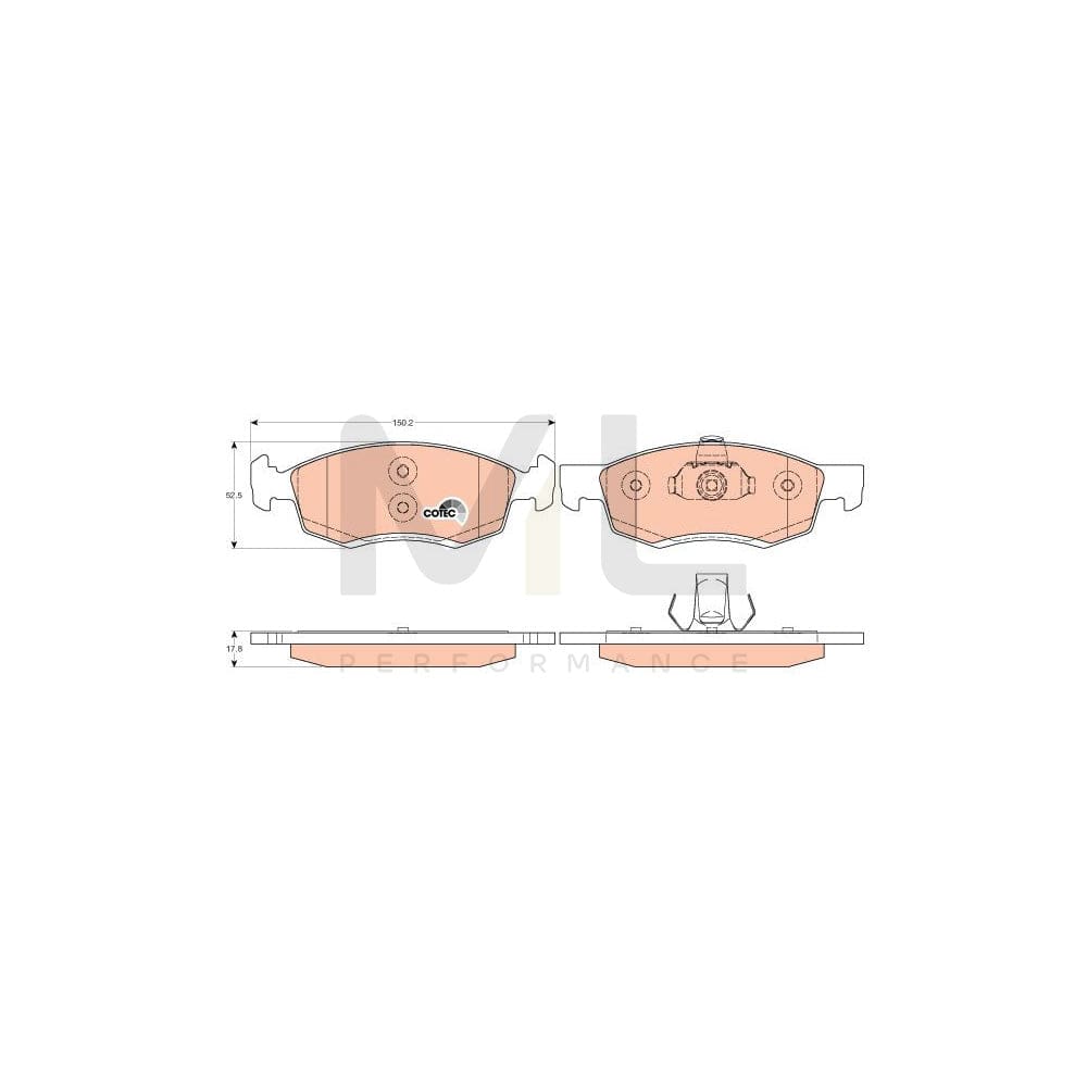 TRW Cotec Gdb1749 Brake Pad Set Not Prepared For Wear Indicator