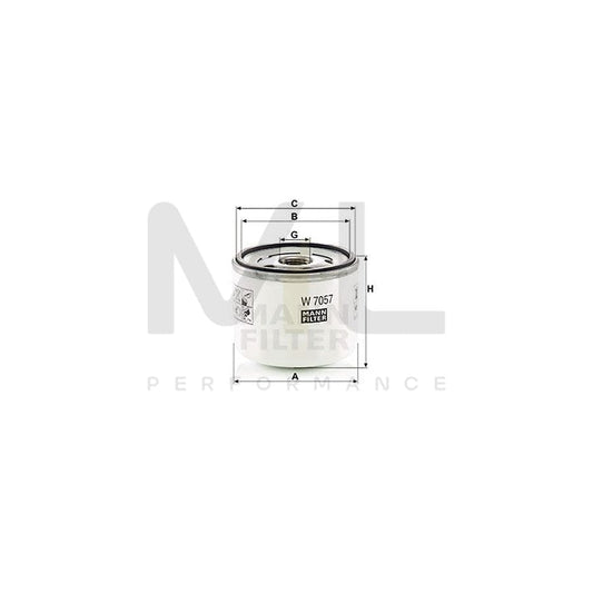 MANN-FILTER W 7057 Oil Filter Spin-on Filter, with one anti-return valve, with overpressure valve