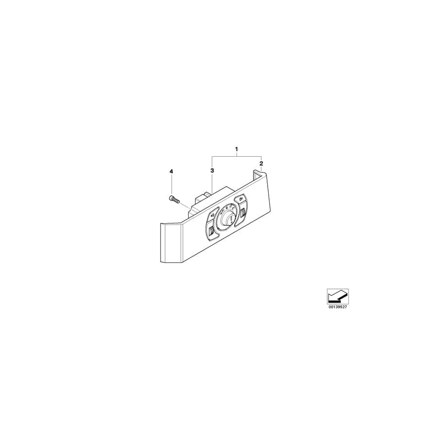 Genuine BMW 61316953623 E60 E61 Cover, Light Operating Unit SCHWARZ (Inc. 530xi, 540i & 525i)