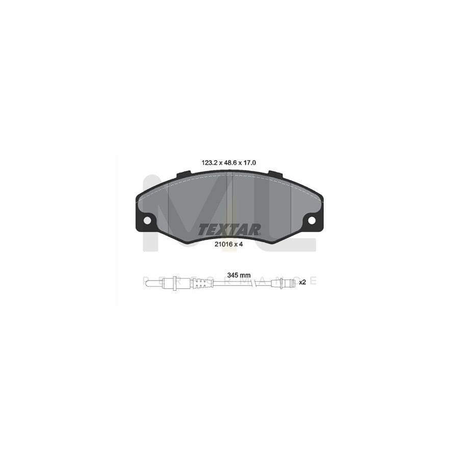 TEXTAR 2101602 Brake pad set for RENAULT 21 with integrated wear warning contact
