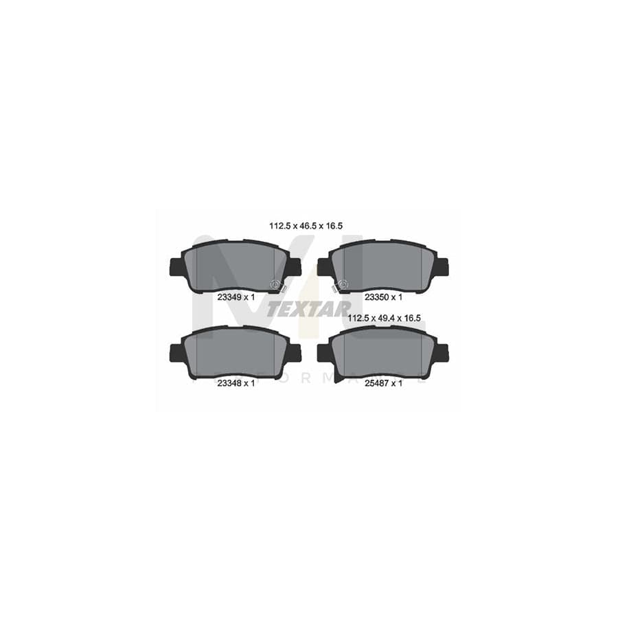TEXTAR 2334901 Brake pad set with acoustic wear warning