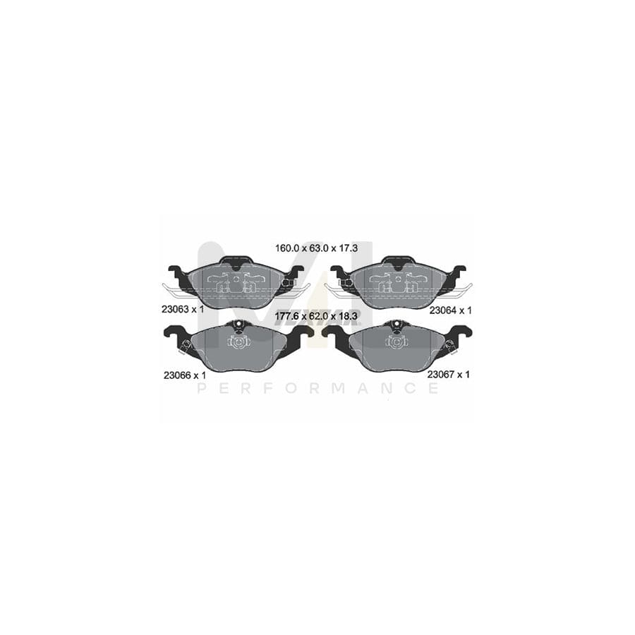 TEXTAR 2306302 Brake pad set with acoustic wear warning