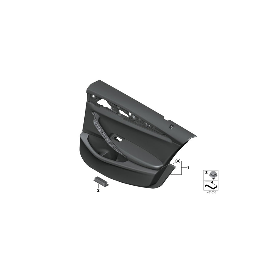 Genuine BMW 51427477143 G30 G31 Door Trim Panel, Rear, Left NACHTBLAU (Inc. 518d, 530dX & 540i)