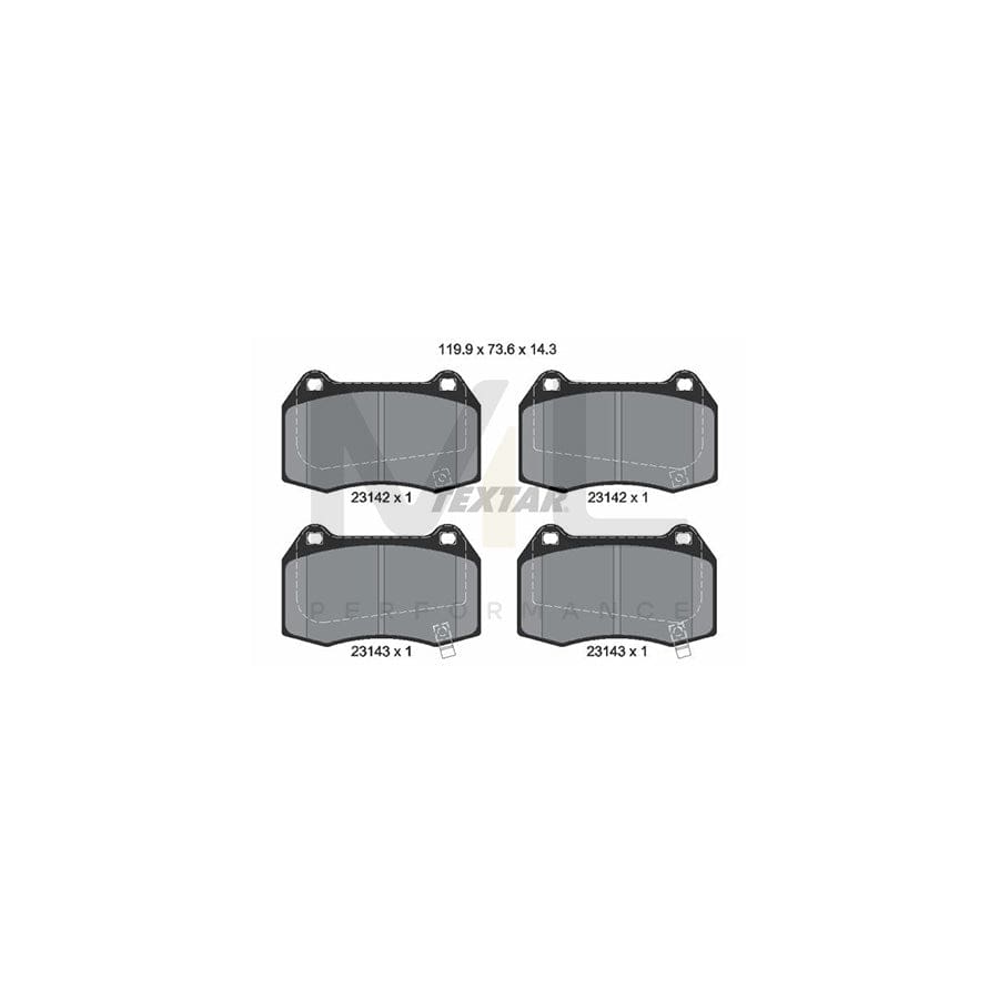 TEXTAR 2314201 Brake pad set with acoustic wear warning