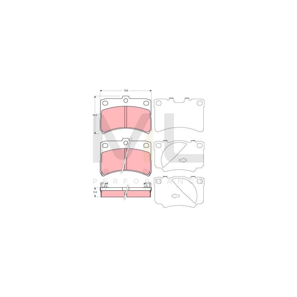 TRW Gdb3219 Brake Pad Set For Daihatsu Cuore / Mira V (L7) With Acoustic Wear Warning