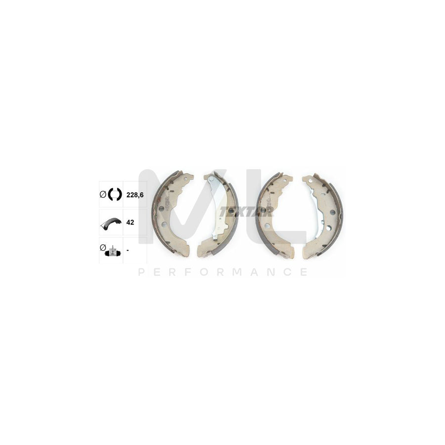 TEXTAR 91052600 Brake Shoe Set for PEUGEOT 406 with handbrake lever