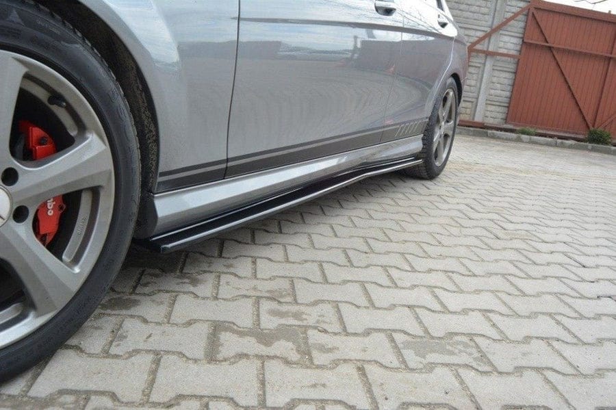 Maxton Design ME-C-204-AMGLINE-SD1T Side Skirts Diffusers Mercedes Benz C-Class W204 AMG-Line (Pre-Facelift) | ML Performance UK Car Parts