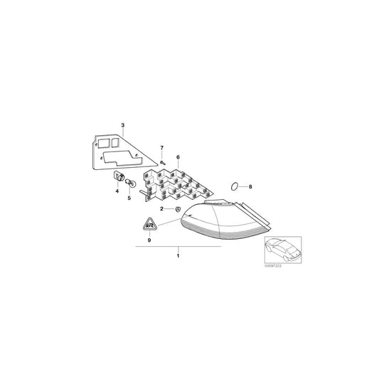 Genuine BMW 63217164735 E66 E67 E65 Rear Light In The Side Panel, White Left (Inc. 760i, 760LiS & 730Li)