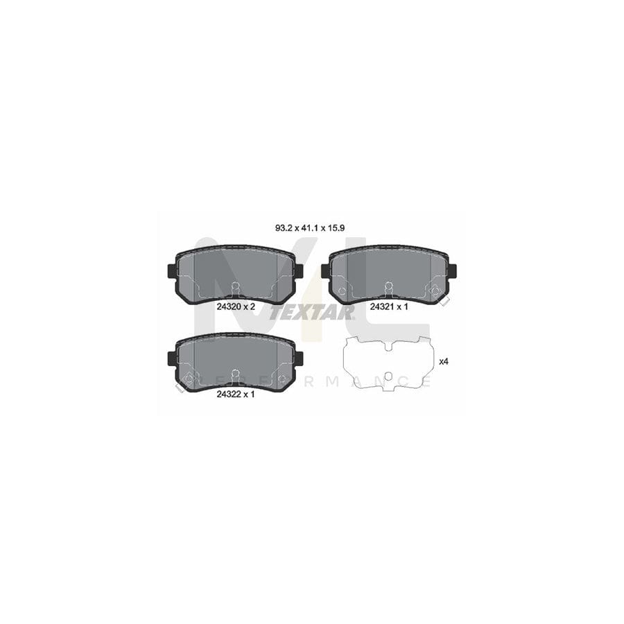 TEXTAR 2432001 Brake pad set with acoustic wear warning