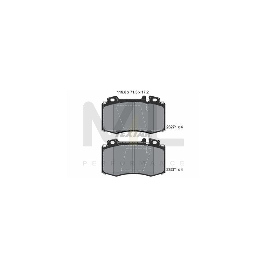 TEXTAR 2327105 Brake pad set not prepared for wear indicator