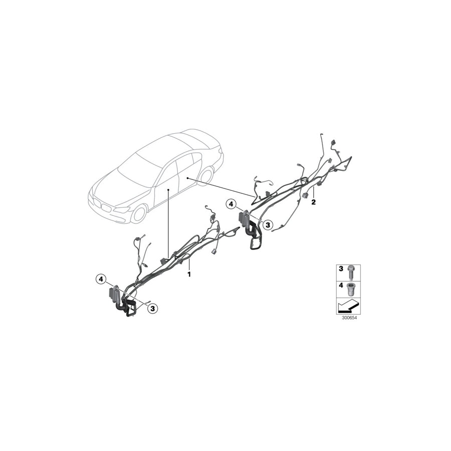 Genuine BMW 61129320498 F10 F11 Co-Driver's Side Door Cable Harness (Inc. 518d, 525dX & M5)