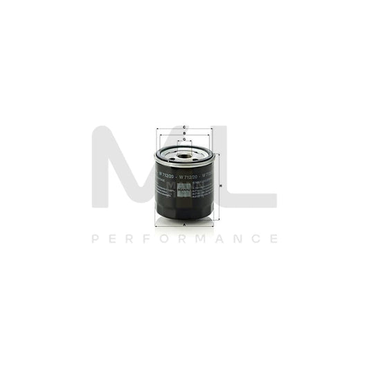 MANN-FILTER W 712/20 Oil Filter Spin-on Filter