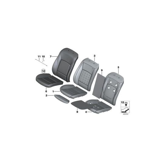 Genuine BMW 52107349870 F11 F10 F07 Cover, Comfort, Seat, Perf. Leather LCLZ,LCSJ SCHW. (Inc. 528i, 550iX & M550dX)