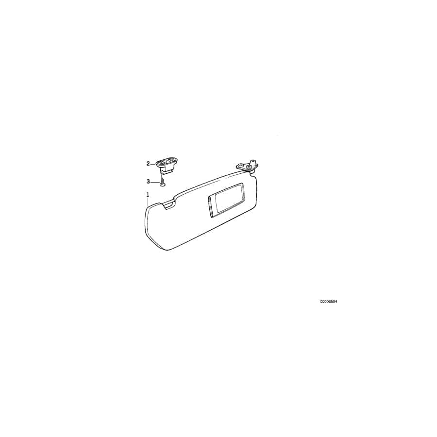Genuine BMW 51168173472 E36 Sun Visor With Mirror-Covering Right HELLGRAU (Inc. 320i, 318i & 325td)
