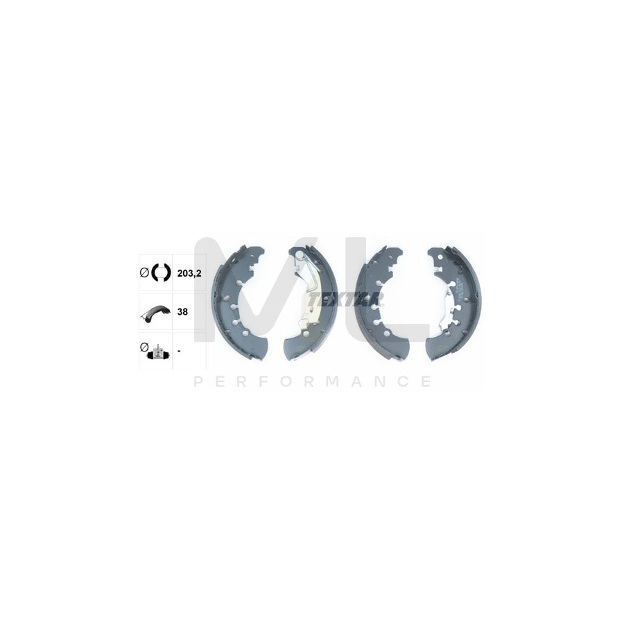 TEXTAR 91061100 Brake Shoe Set with handbrake lever