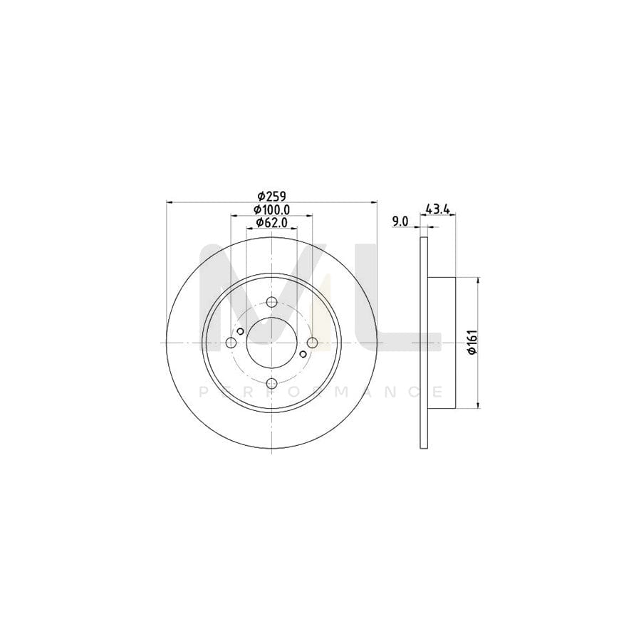 HELLA PRO 8DD 355 118-511 Brake Disc for SUZUKI Swift IV Hatchback (FZ, NZ) Solid, Coated, without wheel hub, without wheel studs | ML Performance Car Parts
