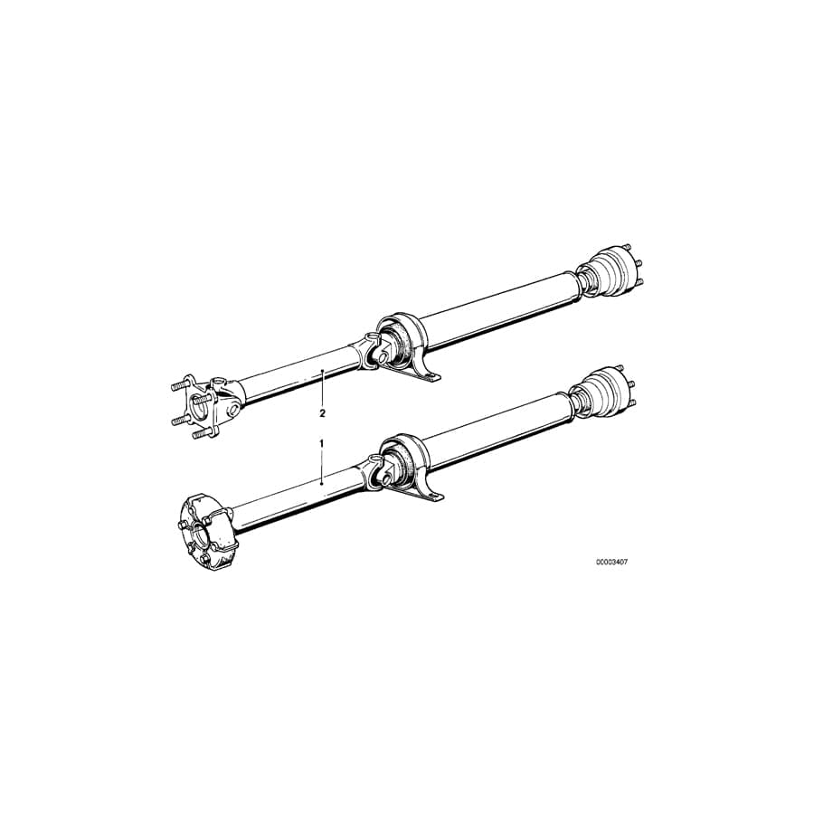 Genuine BMW 26111226869 E34 Drive Shaft Automatic Transmission L=1465mm (Inc. 535i)