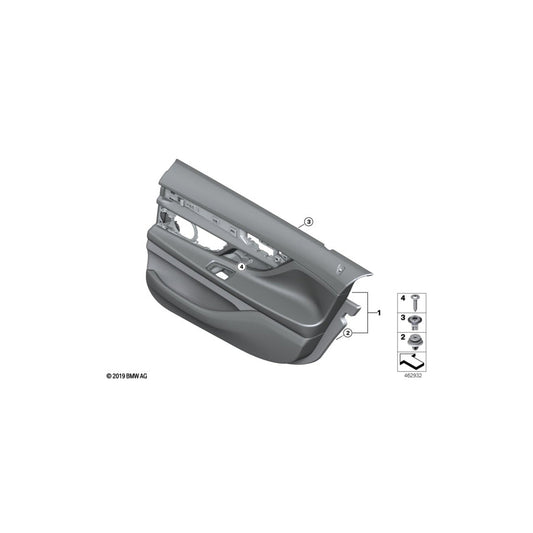 Genuine BMW 51427448327 Door Lining Leather Rear Left SCHWARZ/COGNAC (Inc. 750iX, 740i & 750i)