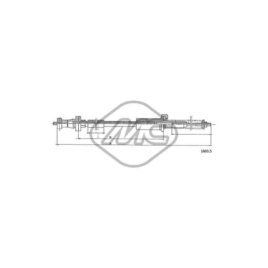Metalcaucho 81424 Throttle Cable for FIAT Regata Saloon (138)