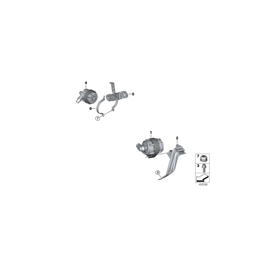 Genuine BMW 11518663248 G02 G20 G01 Auxiliary Water Pump (Inc. X4 30iX, X3 30i & X3 20i)
