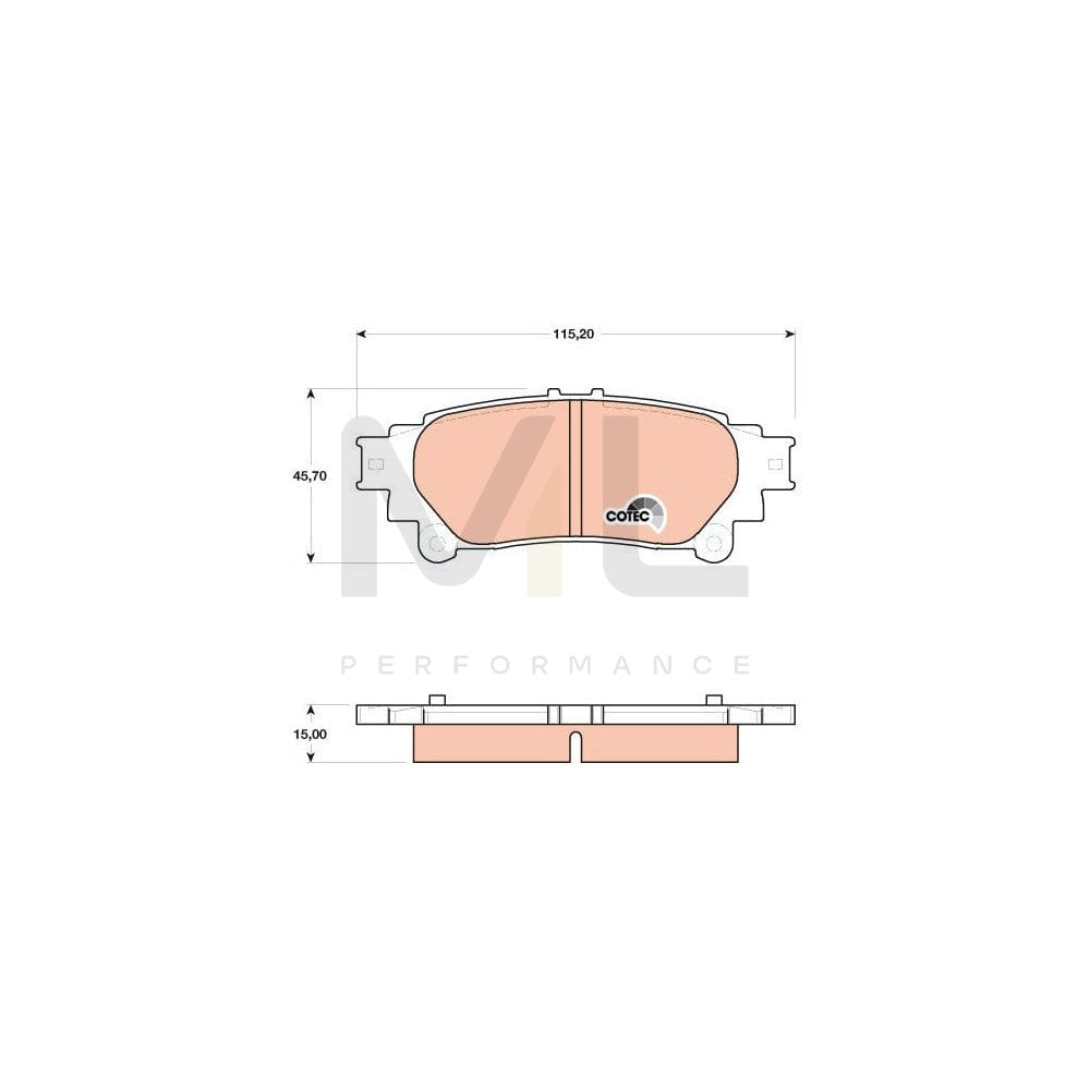 TRW Cotec Gdb4174 Brake Pad Set Not Prepared For Wear Indicator