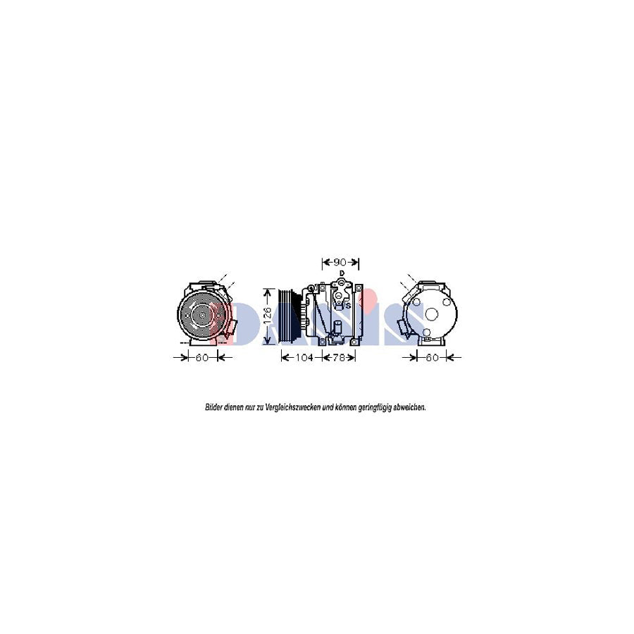 AKS Dasis 851629N Compressor, Air Conditioning for Toyota Avensis