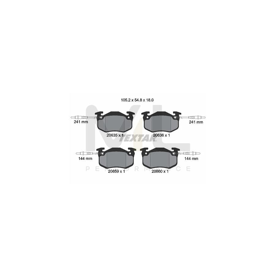 TEXTAR 2063503 Brake pad set with integrated wear warning contact