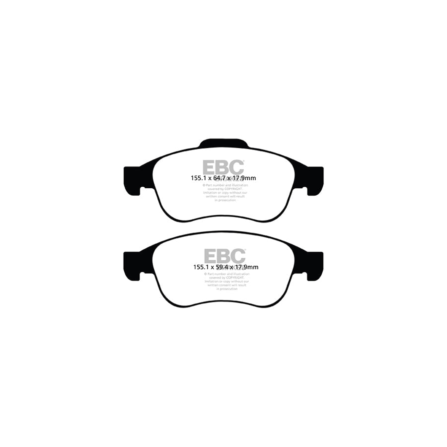 EBC DP42023R Dacia Nissan Renault Yellowstuff Front Brake Pads - Girling/TRW Caliper 2 | ML Performance UK Car Parts