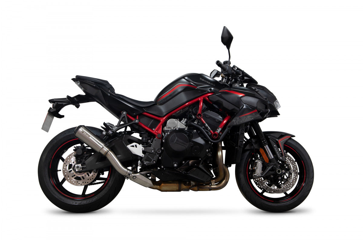 Scorpion PKA135SEO Kawasaki Z H2 Red Power Slip-On - Brushed Stainless Steel Sleeve | ML Performance UK UK