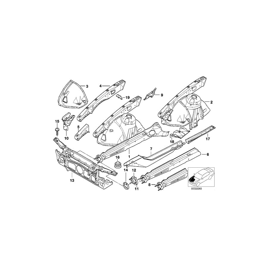 Genuine BMW 41118256183 E39 Moulded Part F Wheel Housing Supp.,Front (Inc. 525td, 525i & 523i)
