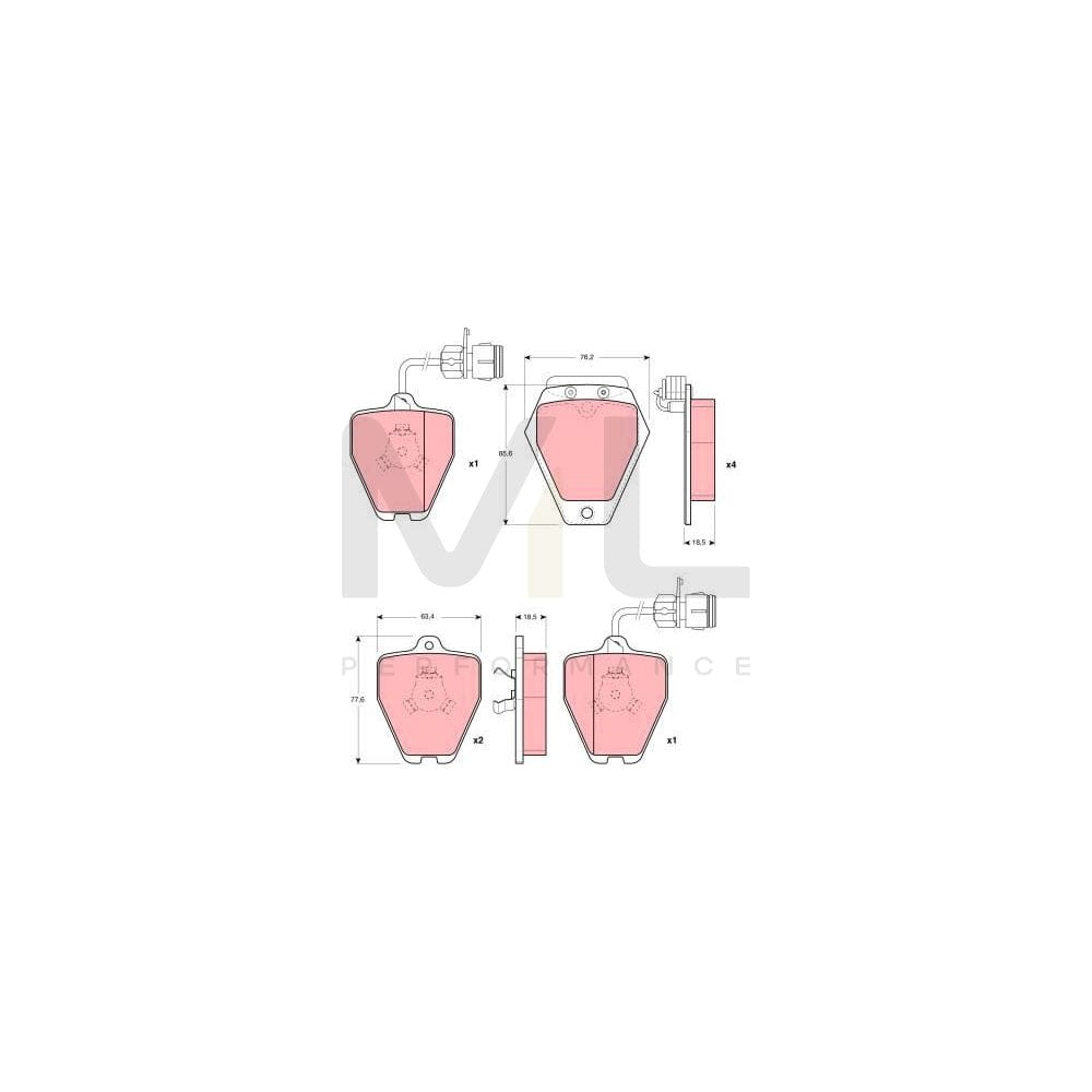 TRW Gdb1162 Brake Pad Set Incl. Wear Warning Contact