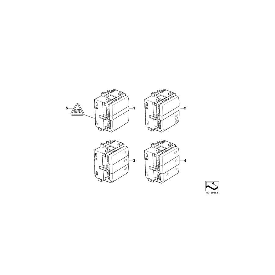 Genuine BMW 61319159070 E61 E60 Switch Center, C. Console, Switch Block (Inc. 535xi, 540i & 523i)
