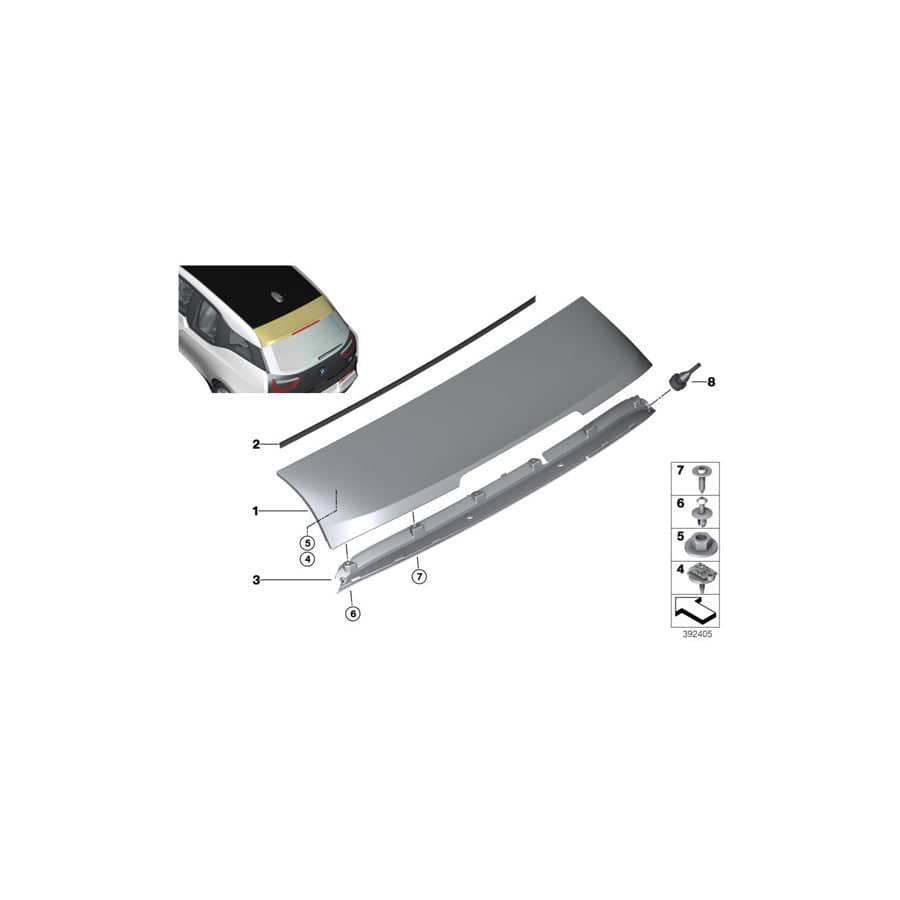 Genuine BMW 51247425497 Seal For Rear Spoiler (Inc. i3 94Ah Rex, i3 120Ah Rex & i3 60Ah)