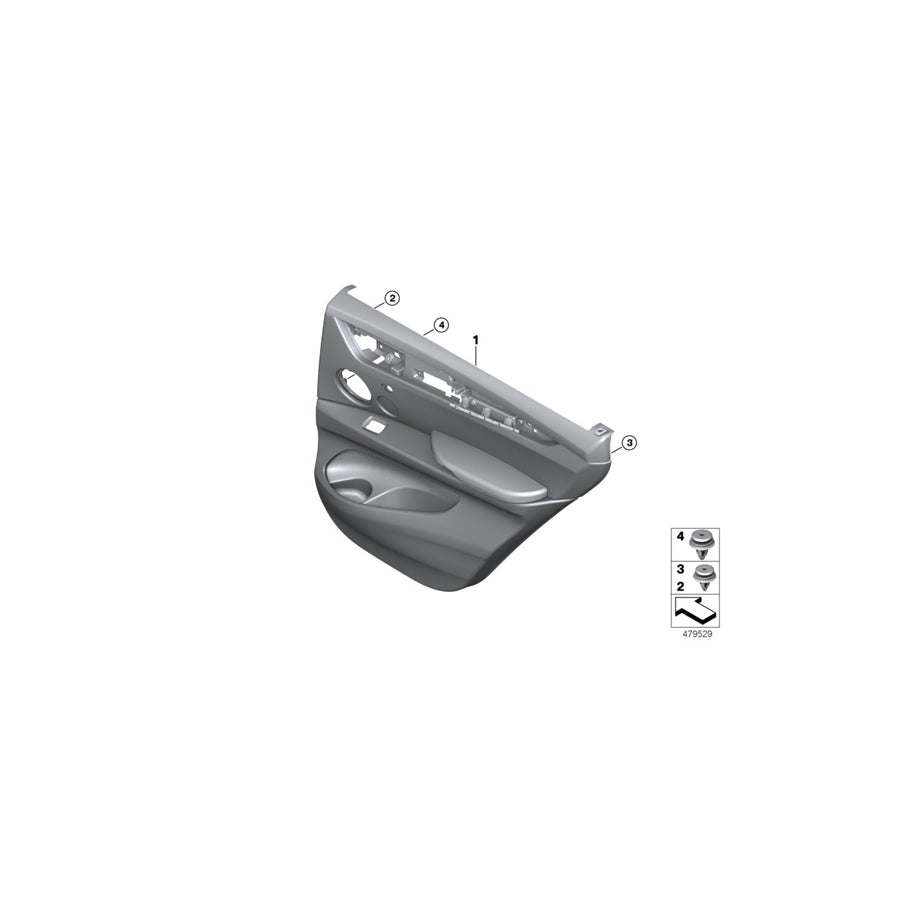 Genuine BMW 51427415430 F16 Door Lining Leather Rear Right ELFENBEINWEISS (Inc. X6 30dX, X6 50iX 4.0 & X6 M50dX)