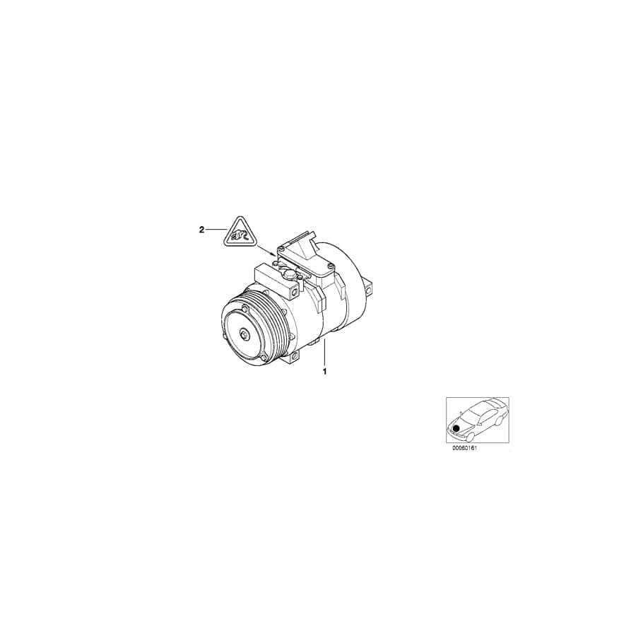 Genuine BMW 64526904017 E39 E38 Exchange Air Conditioning Compressor (Inc. 525tds, 525td & 725tds)