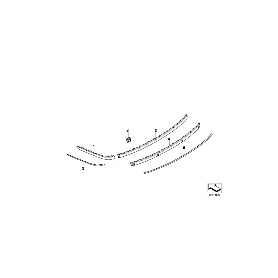 Genuine BMW 51127135587 E66 E65 E67 Finisher, Protective Moulding, Left CHROMLINE (Inc. 760Li, 740Li & 730d)