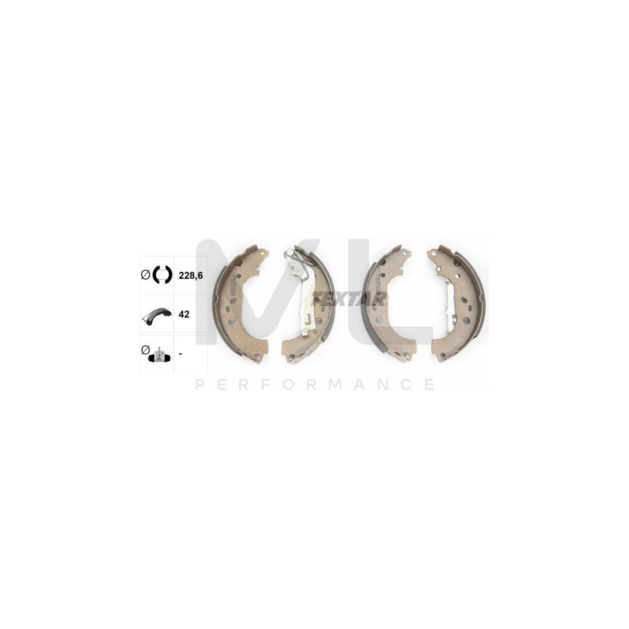 TEXTAR 91067600 Brake Shoe Set with handbrake lever