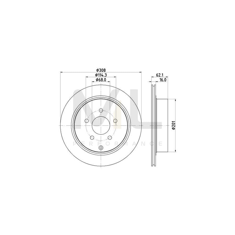HELLA PRO 8DD 355 118-811 Brake Disc Internally Vented, Coated, without wheel hub, without wheel studs | ML Performance Car Parts